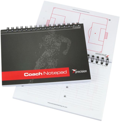 Precision Fußball Notizblock A6 Pro-Coach schwarz - 6 Stück