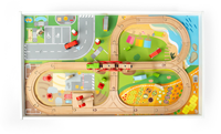 BigJigs circuit de train en bois - table de jeu et d'activités pour enfants-3