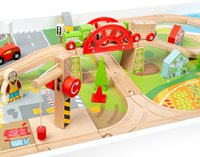 BigJigs circuit de train en bois - table de jeu et d'activités pour enfants-2