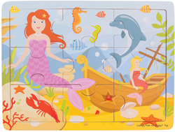 BigJigs puzzle en bois sirène - jouet éducatif 6 pièces