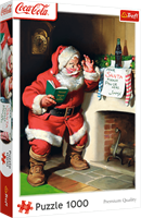 Trefl Puzzle 1000 Teile - Coca-Cola Weihnachtsmann am Kamin - Weihnachtspuzzle