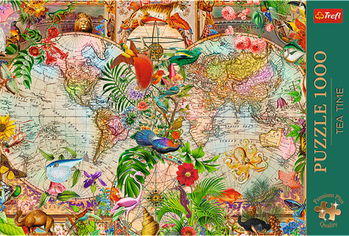 Trefl Puzzle Antique World Map - 1000 Teile Lernspiel Karton-2
