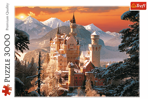 Trefl Puzzle Neuschwanstein Schloss Winter 3000 Teile - Legespiel-2