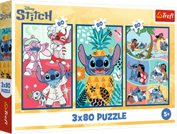 Trefl Puzzle Disney Lilo&Stitch 3x80 Teile - Stitch's Welt