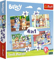 Puzzel 4 in 1 Bluey 12+15+20+24 stukjes