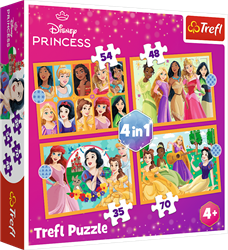 Trefl Puzzle Disney Princess Märchengeschichten 4-in-1 Set Puzzlespiel