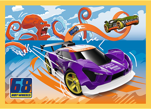 Trefl Puzzle Hot Wheels Fahrzeuge - 4in1 Kartonspielzeug-2