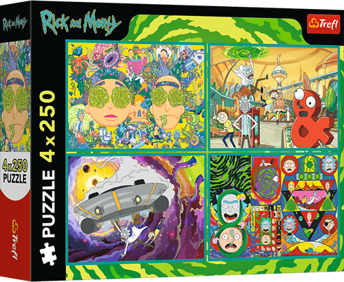 Trefl 4 Puzzles - Die verdrehte Welt von Rick and Morty - 250 pieces