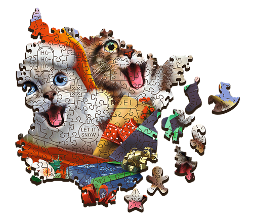 Trefl Puzzle Katzen 500 Teile - Festliche Katzen Poster-2