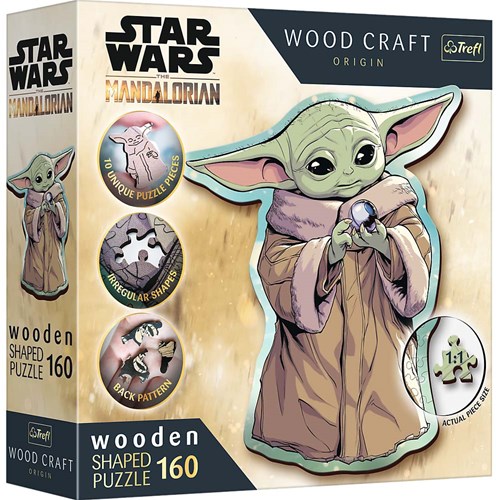Trefl Trefl 160 Wooden Shaped Puzzles - Grogu / Lucasfilm Star Wars The Mandalorian FSC Mix 70%