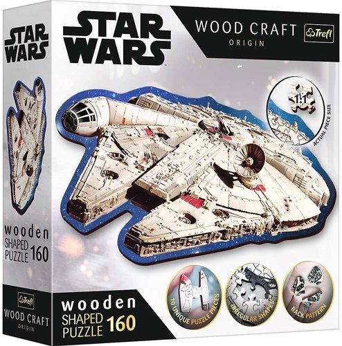 Trefl Trefl 160 Wooden Shaped Puzzles - Millennium Falcon / Lucasfilm Star Wars FSC Mix 70%