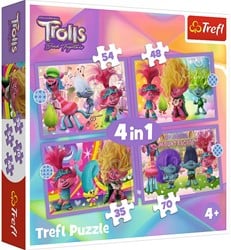 Trefl Trefl – Puzzles – 4in1“ – Abenteuer der bunten Trolle / Universal Trolls 3 (2023)“