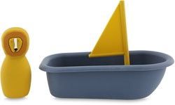 Trixie Badespielzeug Segelboot - Silikon schwimmendes Spielzeug Mr. Lion gelb