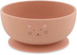 Trixie bol en silicone vaisselle enfant avec ventouse Mrs. Cat rose bébé
