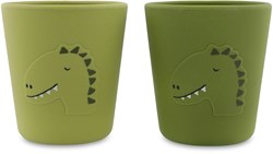 Trixie gobelet en silicone 2-pack Mr. Dino - gobelets enfants durables vert