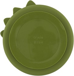 Trixie assiette en silicone pour enfants avec compartiments et ventouse - Mr. Dino - vert