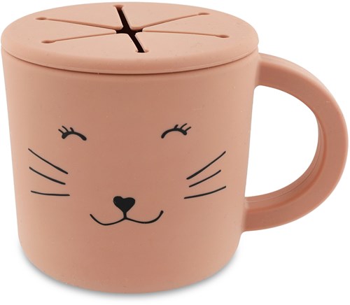 Trixie gobelet à goûter en silicone Mrs. Cat - gobelet rose pour bébés