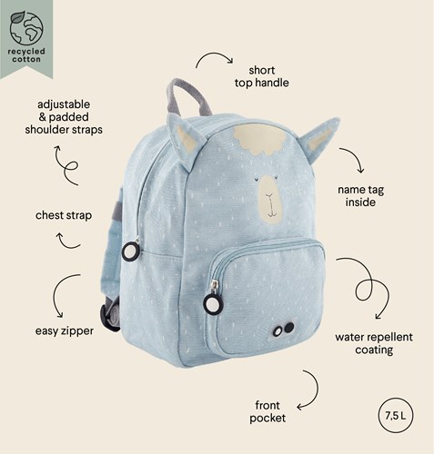 Trixie sac à dos cartable Mr. Alpaca - résistant à l'eau et solide-3