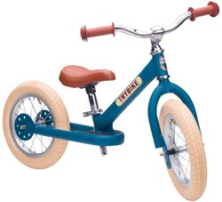 Trybike draisienne Steel vintage bleu - vélo enfant avec pneus à air