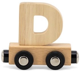 Tryco Holzbuchstaben-Zugwagen D - Magnetisches Spielzeug für Kinder
