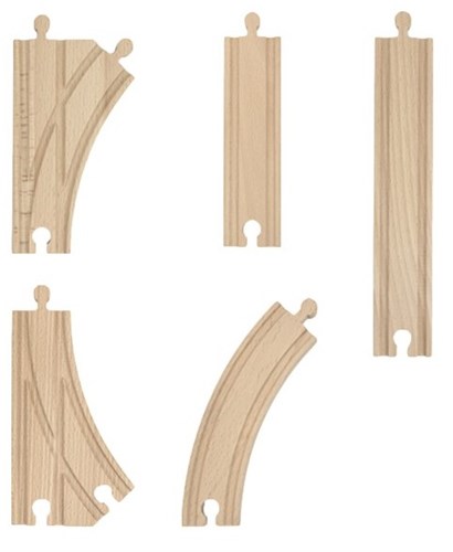 Tryco Holz Eisenbahn Schienen Erweiterungsset - Erweiterungsset für extra Spielspaß-2