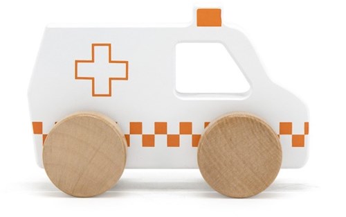 Tryco Holz-Ambulanz Spielzeugauto für Kinder - robustes Holzspielzeug-2