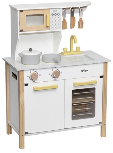 Tryco Holz Kinderküche Weiß und Gold - Spielküche mit Zubehör-2