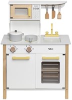 Tryco Holz Kinderküche Weiß und Gold - Spielküche mit Zubehör