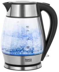 Teesa Waterkoker glas/RVS 1,7L zwart