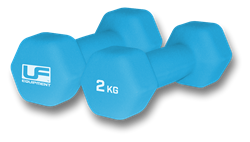 Urban Fitness Hex Dumbbells - Neoprene Covered (Pair) -  - 2 x 2kg - Sky