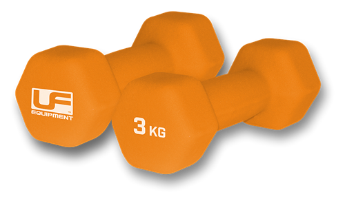 Urban Fitness Hex Dumbbells - Neoprene Covered (Pair) -  - 2 x 3kg - Orange