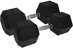 Urban Fitness PRO Hex Dumbbell - Rubber Coated (Pair) - Black - 2 x 12.5kg