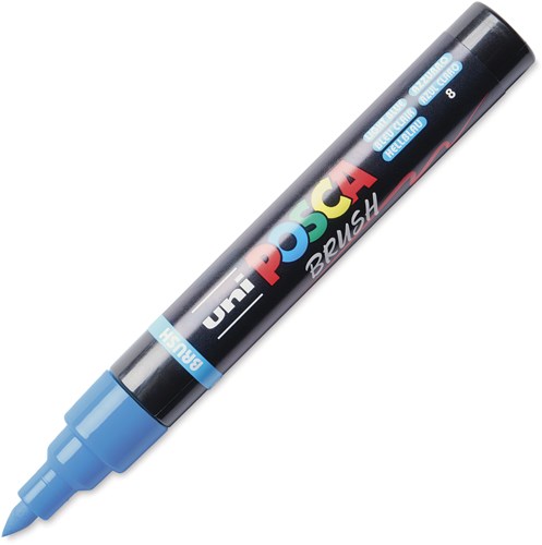 Posca brushmarker bleu clair - stylo pinceau créatif pour artistes