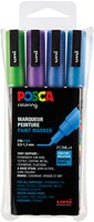 Posca marqueur peinture set paillettes froid 4 pièces - stylos créatifs