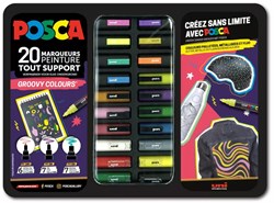 Posca set de marqueurs peinture couleurs groovy coffret métal 20 pièces