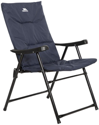 Trespass chaise de jardin pliable navy - chaise de camping confortable mousse