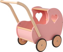 Van Dijk Toys landau en bois pour poupée vintage/rétro - Rose (Qualité de garde d'enfants)
