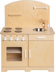Van Dijk Toys cuisine en bois / kitchenette pour tout-petits - Naturel avec blanc (Qualité de garde d'enfants)