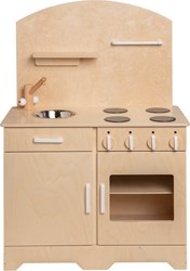 Van Dijk Toys cuisine en bois / kitchenette - Naturel avec blanc (Qualité de garde d'enfants)