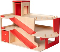 Pertina Van Dijk Toys Holzspielzeug Garage, 2 Etagen mit Aufzug (Kinderbetreuungsqualitt)-2