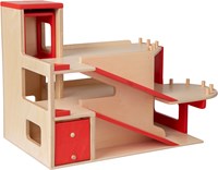 Pertina Van Dijk Toys Holzspielzeug Garage, 2 Etagen mit Aufzug (Kinderbetreuungsqualitt)-3