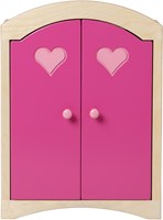 Van Dijk Toys Puppenkleiderschrank - Natur mit Rosa (Kinderbetreuungsqualitt)