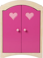 Van Dijk Toys Armoire à poupée en bois - Naturel avec rose (Qualité de garde d'enfants)