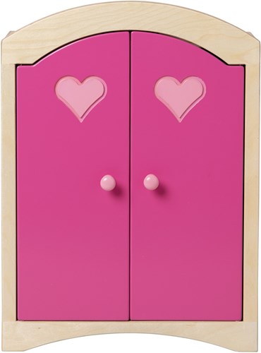 Van Dijk Toys Puppenkleiderschrank - Natur mit Rosa (Kinderbetreuungsqualitt)