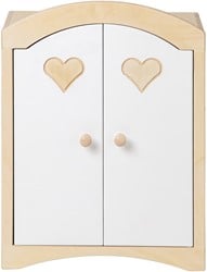 Van Dijk Toys Armoire à poupée en bois - Naturel avec blanc (Qualité de garde d'enfants)