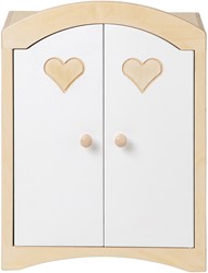 Van Dijk Toys Holzspielzeug Puppengarderobe - Natur mit weiß (Kita-Qualität)