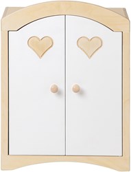 Van Dijk Toys Poppen kleding kast - Naturel met wit