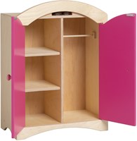 Van Dijk Toys Puppenkleiderschrank - Natur mit Rosa (Kinderbetreuungsqualitt)-3