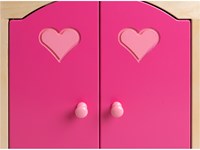 Van Dijk Toys Poppenkleding kast - Naturel met roze