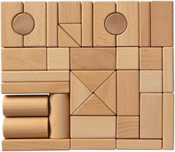 Van Dijk Toys blocs de bois de hêtre - 44 pièces
